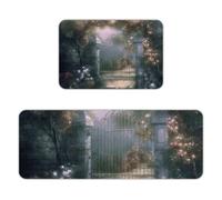 ADFGYERH Secret Garden Kitchen Mat，Flannel Velvety Washable Breathable ，Kitchen Rugs ，Water Absorbent Soft ，Kitchen Utensils，for Kitchen, Floor, Sink, Laundry