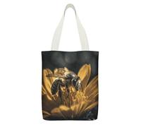 ADFGYERH Serious Bee Bag ，Internal Pocket Design Reusable/Tote Bags Zipper Design，Canvas Tote Bag for Travel, Fitness, And Weekend Getaways.