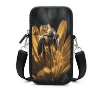 ADFGYERH Serious Bee Crossbody Bag Adjustable，Phone Bag Detachable Shoulder Strap，Wallet for Daily Commuting, Can Be Worn Crossbody Or over The Shoulder.