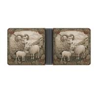 ADFGYERH Sheep Pattern Wallet PU Leather Material ，Card Holder Multi-layer Design，womens Wallet ， Business Style Suitable for Everyday Use Or As A Gift.