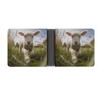 ADFGYERH Sheep Running on Grass Wallet PU Leather Material ，Card Holder Multi-layer Design，womens Wallet ， Business Style Suitable for Everyday Use Or As A Gift.