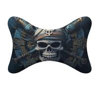 ADFGYERH Skeleton Pirate Pillow ，Memory Foam Pillow Core，Cushion,Provide Neck Support，Car Pillows for Travel Car Seats and Home Offices.