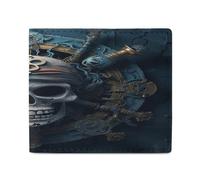 ADFGYERH Skeleton Pirate Wallet RFID Blocking Slim, Card Holder Minimalist, Bifold Wallet for Men Women Compact for Travel