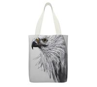 ADFGYERH Sketching An Eagle Bag ，Internal Pocket Design Reusable/Tote Bags Zipper Design，Canvas Tote Bag for Travel, Fitness, And Weekend Getaways.