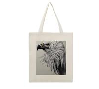 ADFGYERH Sketching An Eagle Tote Bag Open Top, Everyday Carry, Pockets Canvas Tote Bag- Gift for Women，Aesthetic Tote Bag，Reusable, Grocery Shopping Heavy Duty, Foldable, Washable