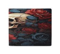 ADFGYERH Skull Image Poster Wallet RFID Blocking Slim, Card Holder Minimalist, Bifold Wallet for Men Women Compact for Travel