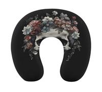 ADFGYERH Skull in Darkness U-Shaped Pillow，Memory Foam Pillow Core，Cushion ，Provide Neck Support ，Travel Pillow，Suitable for Airplanes, Cars, Homes, and Offices.