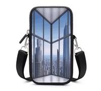 ADFGYERH Skyscraper Buildings Crossbody Bag Adjustable，Phone Bag Detachable Shoulder Strap，Wallet for Daily Commuting, Can Be Worn Crossbody Or over The Shoulder.