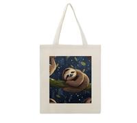 ADFGYERH Sloth Lazy Tote Bag Open Top, Everyday Carry, Pockets Canvas Tote Bag- Gift for Women，Aesthetic Tote Bag，Reusable, Grocery Shopping Heavy Duty, Foldable, Washable