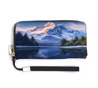 ADFGYERH Snow Mountain Purse Travel Long with Coin Pocket,Clutch Bag RFID Blocking, Zip Around, Large Capacity,Womens Wallet for Travel Work