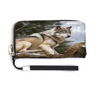 ADFGYERH Snow Mountain Wild Wolf Purse Travel Long with Coin Pocket,Clutch Bag RFID Blocking, Zip Around, Large Capacity,Womens Wallet for Travel Work