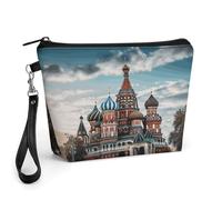 ADFGYERH St Basil Cathedral Red Square In Moscow Makeup Bag Travelm,Large Capacity Cosmetic Bag for Women,Toiletry Bag with Handle for Skincare, Brushes & Travel Essentials