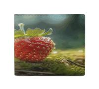 ADFGYERH Strawberries on The Ground Wallet RFID Blocking Slim, Card Holder Minimalist, Bifold Wallet for Men Women Compact for Travel