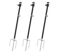 Adfitjo Game & Trail Camera Mount, 3 in 1 Aluminum 360 Degree Rotation Trail Camera Stand Mount Ground Holder, Thread Connection 1/4''-20 (6 mm) for Hunting Cameras, Solar Panels, etc.(3 Pack)