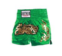 ADFRTZH Muay Thai Fight Shorts Kickboxing Pants MMA Competition New Print Breathable Mesh Sanda Trunks for Adults and Children,Green,L