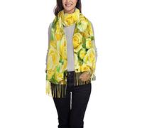 ADFSHIDS Basketball Girl Pattern Tassel Scarf Women'S Cashmere Tassel Scarf Soft And Comfortable Warm Shawl Scarf, Yellow Rose, One Size