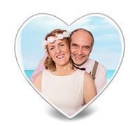 ADFSTONE Ceramic Headstone Photos for Grave Stones, Personalised Gravestone Picture Memorial Tiles, Waterproof Porcelain Portrait for Cemetery, Heart Shaped Remembrance Picture Ornaments for Graveside