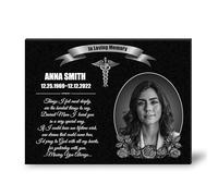 ADFSTONE Personalised Memorial plaques for Grave, Memorial Grave Plaques Stones for Humans, Loved Ones, Lost Father, Mother, Grave Markers Memorial Gifts with Engraved Photo.