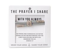 Adftccp The Prayer I Share Bracelet, Wear And Share Your Verse Scripture Bracelet For Men And Women, Adjustable Braided Faith Wristband With Bible Verse Message (C)