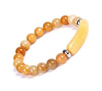 ADGJL Charm Bracelets For Womens, 7 Chakra Natural Stone Yellow Bangle Bead Topaz Bracelet Elastic Semi-Precious Jewelry Charm Diffuser Suitable For Women Men Gift
