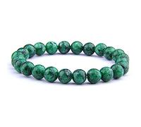 ADGJL Crystal Bracelet, 7 Chakra Natural Stone Beads Emerald Bangle Elastic Jewelry Yoga Bracelets Energy Balance Pray Unlimited Charm Diffuser Men Gift