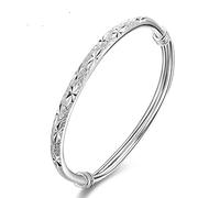 ADGJL Silver Bangles For Women Solid 925,Silver Bracelet For Women Novelty Simple Star Matte Charming Silver Bangle Silver Friendship Bracelets For Christmas Birthday