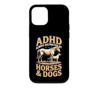 ADHD Always Distracted By Horses And Dogs Funny Meme Design Case for iPhone 12/12 Pro