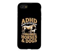 ADHD Always Distracted By Horses And Dogs Funny Meme Design Case for iPhone SE (2020) / 7/8