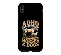 ADHD Always Distracted By Horses And Dogs Funny Meme Design Case for iPhone XS Max