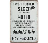 ADHD Awareness, Autism Tin Sign, 12"x8", Rectangular, Wall Mount, Retro Style, Rustic Theme, Metal with Aluminum Core, Perfect for Bedroom Decor