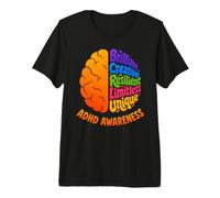 ADHD Awareness Brain Hyperactivity Disorder Affirmations Premium T-Shirt