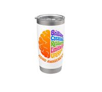 ADHD Awareness Brain Hyperactivity Disorder Affirmations Stainless Steel Insulated Tumbler