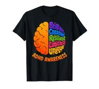 ADHD Awareness Brain Hyperactivity Disorder Affirmations T-Shirt