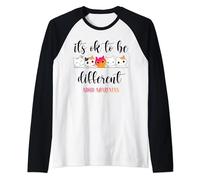 ADHD Awareness Cat Its Ok to Be Different ASD Neurodiversity Raglan Baseball Tee
