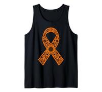 ADHD Awareness Month Neurodiversity Floral Orange Ribbon Tank Top
