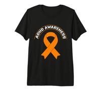 ADHD Awareness Neurodiversity Orange Ribbon ADHD Premium T-Shirt
