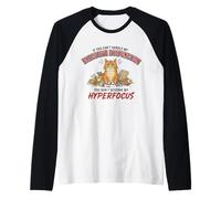 ADHD Cat Executive Dysfunction Hyperfocus Raglan Baseball Tee