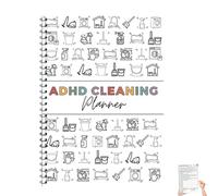 ADHD Cleaning & Organizing Toolkit, Cleaning Schedule and Checklist, Editable Home Cleaning Plan Daily Weekly and Monthly Yearly Cleaning Checklist, Adjustable Clean up Household Chores Sheet(1set)