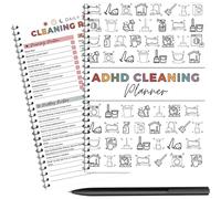 ADHD Cleaning Planner, Bundle Household Cleaning Schedul Book, ADHD Daily Planners Adult Check List for Daily, Weekly, Monthly, Annually Organizer