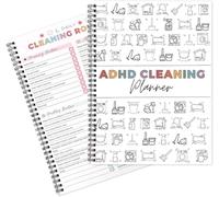 ADHD Cleaning Planner, Bundle Household Cleaning Schedul Book, ADHD Daily Planners Adult Check List for Daily, Weekly, Monthly, Annually Organizer