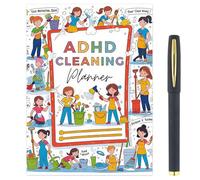 Adhd Cleaning Planner,Chore Chart for Adults, Cleaning Schedule and Checklist Organizer Cleaning Schedule and Checklist Notebook, Daily Weekly Monthly Schedule Household Cleaning Checklist Planner