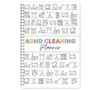 ADHD Cleaning Planner, Cleaning Schedule and Checklist for Adults, Household Cleaning Organizer with Daily Weekly Monthly Tasks, DIY Schedule & Organizer (White)