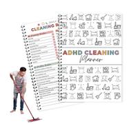 ADHD Cleaning Planner,Efficient Cleaning Schedule And Checklist Flexible Adhd Planner for Adults Home Family Cleaning Tasks DIY Home Improvemen (Colorful-1pcs)