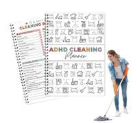 ADHD Cleaning Planner for Adults, Daily Weekly and Monthly Household Cleaning Schedule, Complete Chores Checklist and Routine Tracking Notebook, Spiral Bound Housekeeping Organizer for Task Management