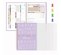 ADHD Cleaning Planner for Adults Women - Reusable Laminated Deep Clean Checklists, Gentle Daily & Weekly Cleaning System, 100 GSM No-Bleed Paper, Waterproof PVC Cover, Spiral Bound Calendar Planner