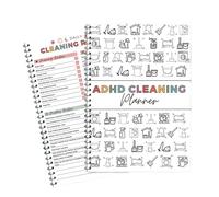 ADHD Cleaning Planner, Household Cleaning Checklist Book and Schedule, Chore Chart Notebook