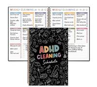 ADHD Cleaning Planner, Household Cleaning Schedule and Checklist, Black