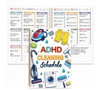 ADHD Cleaning Planner, Household Cleaning Schedule and Checklist, White