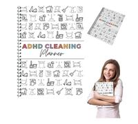 ADHD Cleaning Planner, Household Cleaning Schedule Book Cleaning and Organizing Planner Cleaning Plan Schedule Daily Weekly Monthly Checklist for DIY Home Cleaning for Home Gift (F)