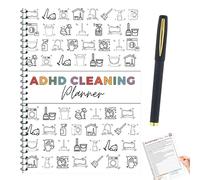 ADHD Cleaning Planner, Household Plan Cleaning Schedule with Pen, ADHD Planner and Checklist, Household Cleaning Daily Weekly Monthly DIY Home Improvement